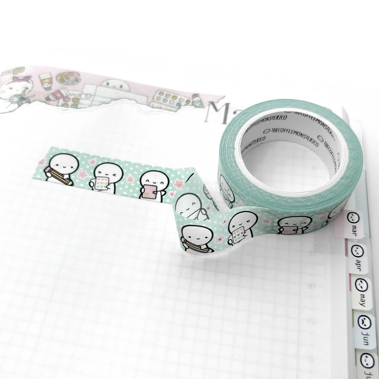 TheCoffeeMonsterzCo Washi Tape - 15mm - Planning Time 5.0