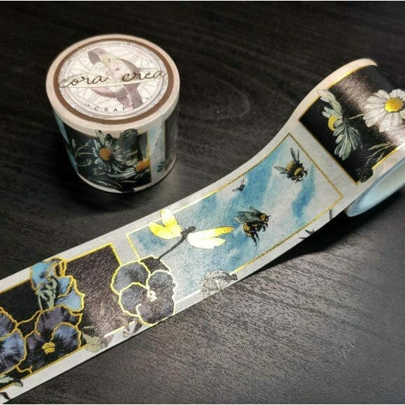 CoraCreaCrafts Washi Tape - Foil - Flowers & insects