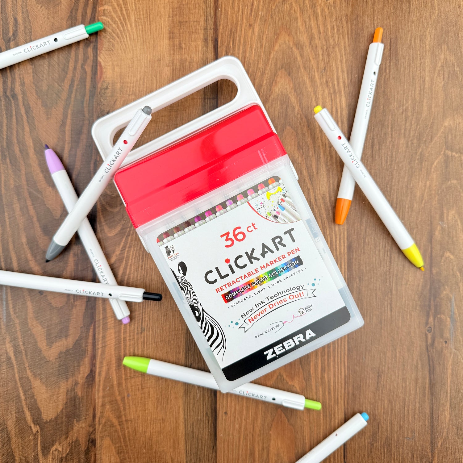 Zebra CLiCKART Retractable Marker Pens (36 Pen Set)