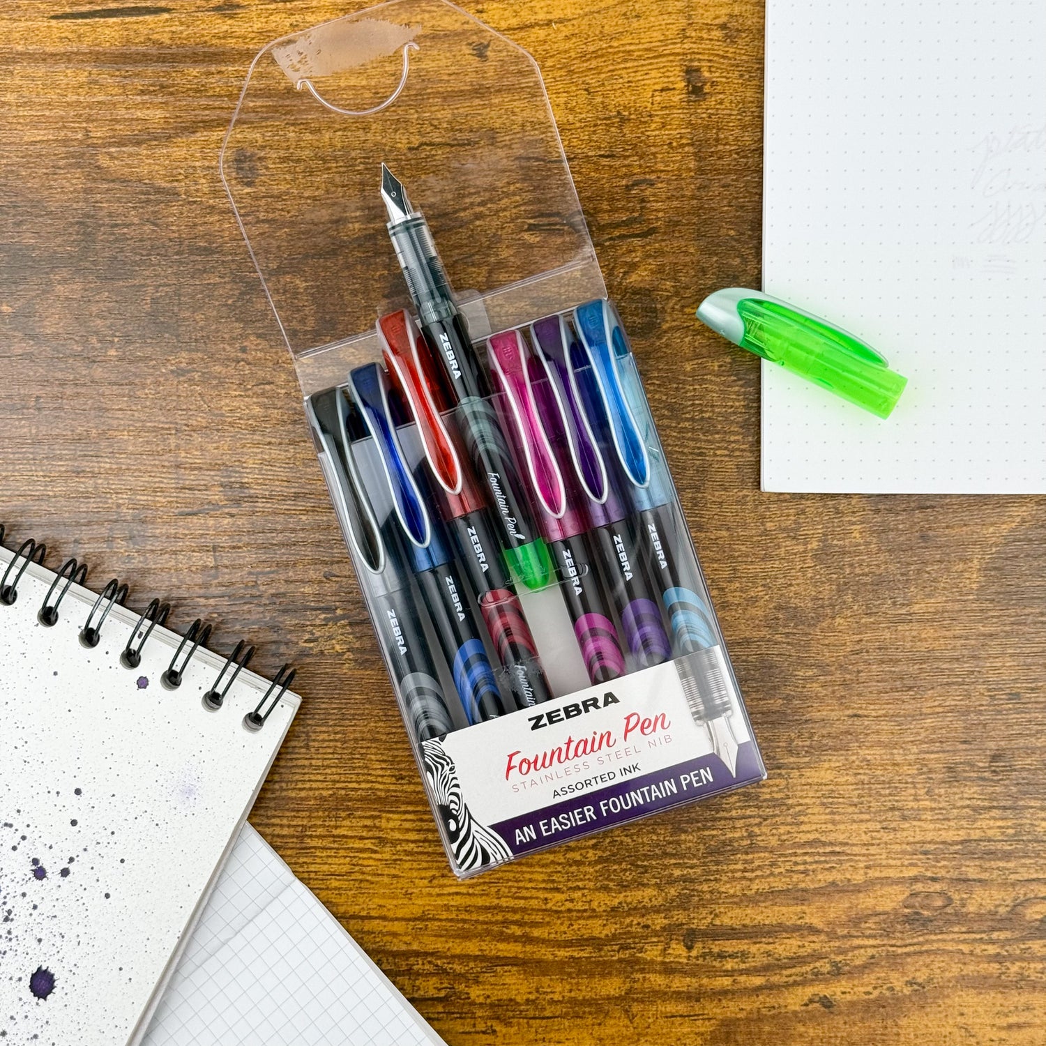 Zebra Fountain Pen - 0.6 mm - Assorted (7-Pack)