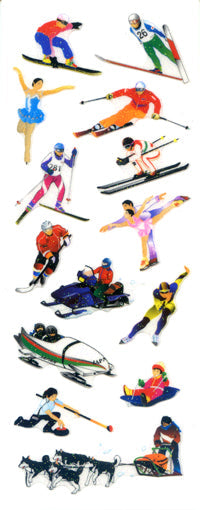 Okuyama & Co Paper Transfer Stickers - Sparkly Winter Sports