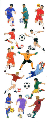 Okuyama & Co Transfer Stickers - Sparkly Soccer Players