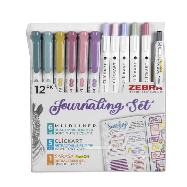 Zebra Journaling Set Assorted (12 Pack) (Doorbuster)