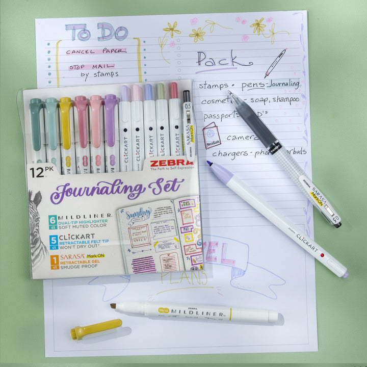 Zebra Journaling Set Assorted (12 Pack) (Doorbuster)