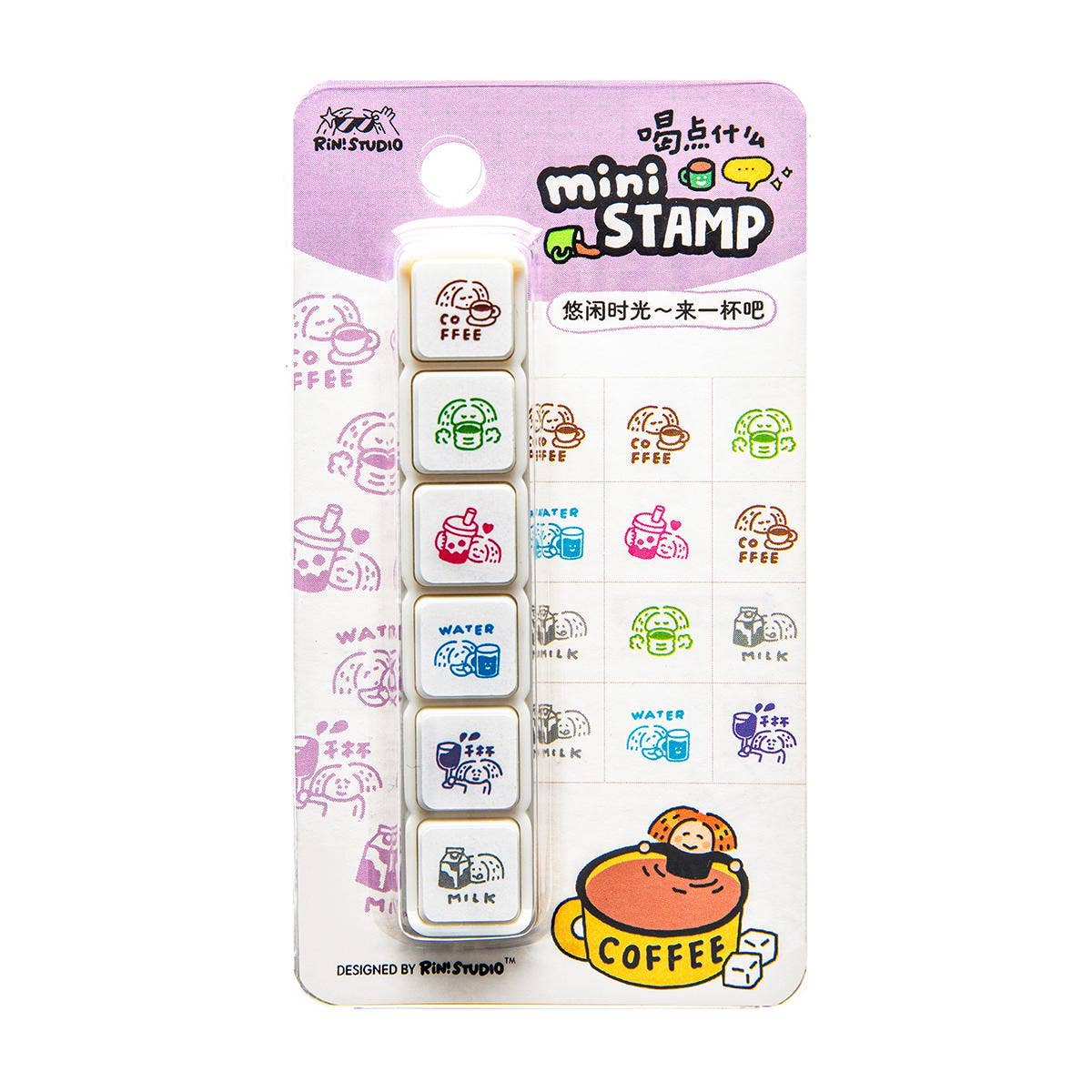 RiN! Studio Mini 6-in-1 Stamp - Drinks