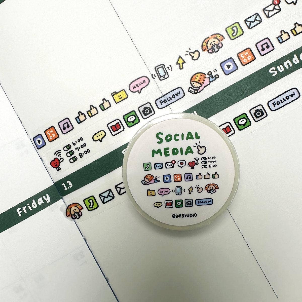 RiN! Studio Social Media Mini Washi Tape