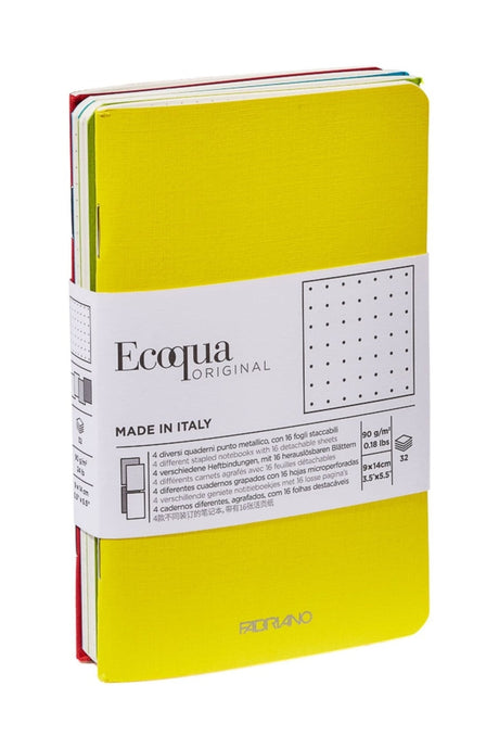 Fabriano Ecoqua Pocket-Sized Notebook - 4 Notebook Pack