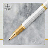 Parker IM Premium Rollerball Pen - Pearl Lacquer & Gold Trim