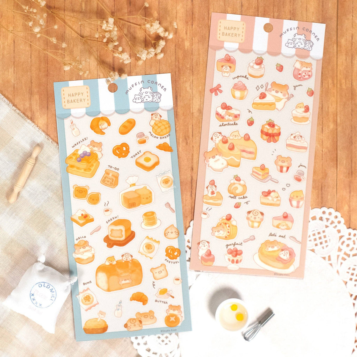 Fresh Backery Sticker Studio Enon Happy Bakery - Fresh Bread Sticker Sheet – Atlas Stationers