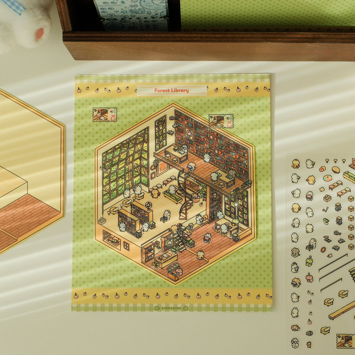 2jingis2jing Scene Sticker DIY Kit - Forest Library