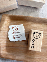 Bloom Paper Studio Bear Checklist Wooden Stamp