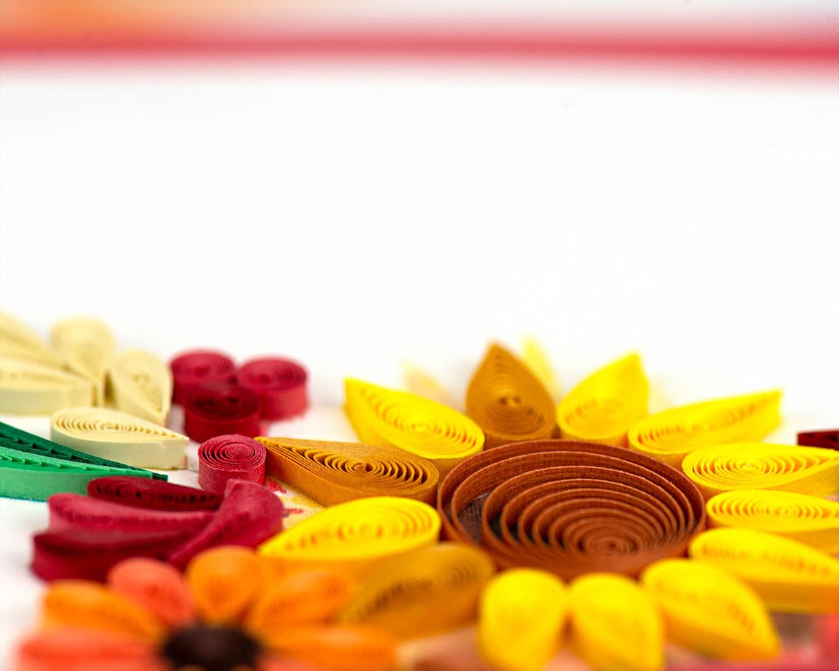 Quilled Floral Cornucopia Greeting Card