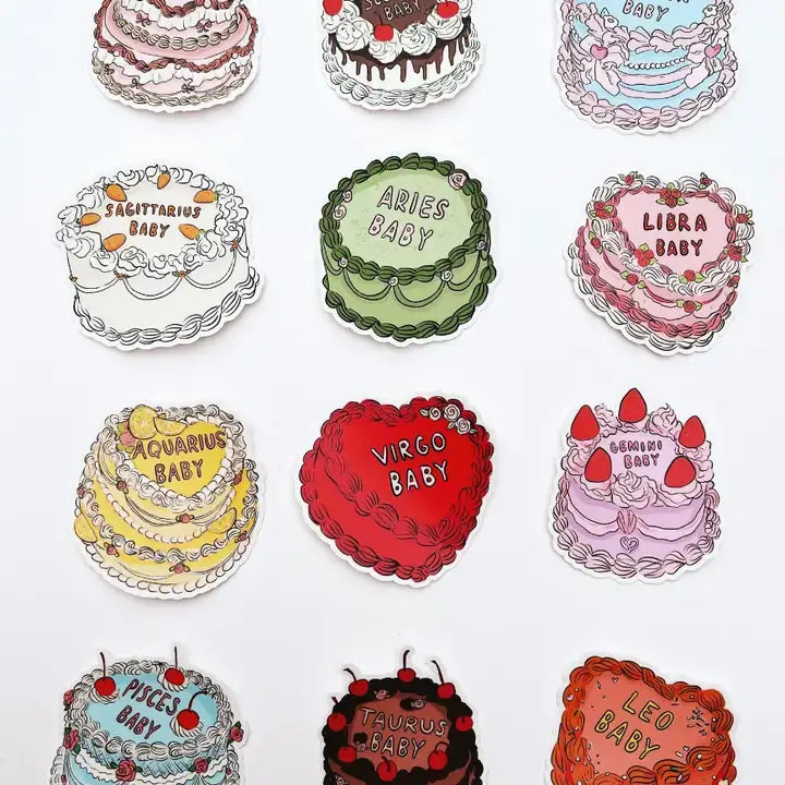 Zodiac Cake Stickers - Sets of All 12 Sticker Designs