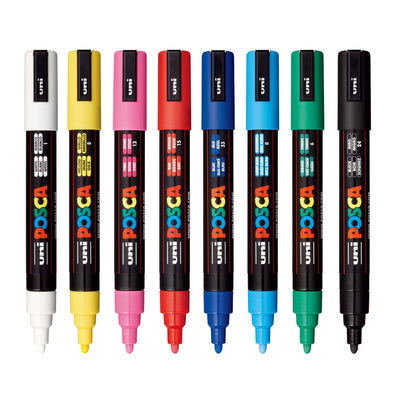 Uni POSCA PC-5M Water-Based Paint Markers (8 Pack)