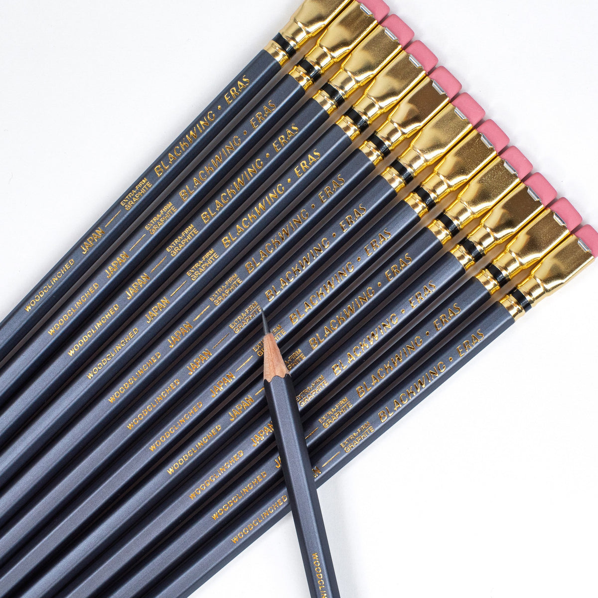 Blackwing Eras 2026 pencils dark grey barrels with gold ferrules