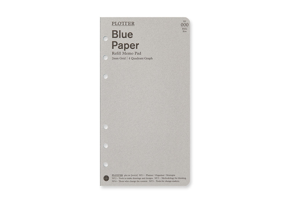 Plotter Blue Paper - 2mm Grid Quadrant Graph - 50 sheets (Bible Size)