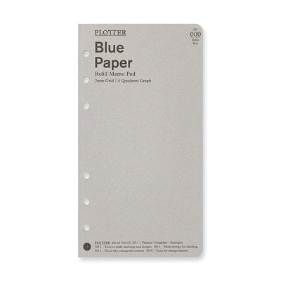 Plotter Refill Memo Pad - Blue Paper - Grid - Bible Size
