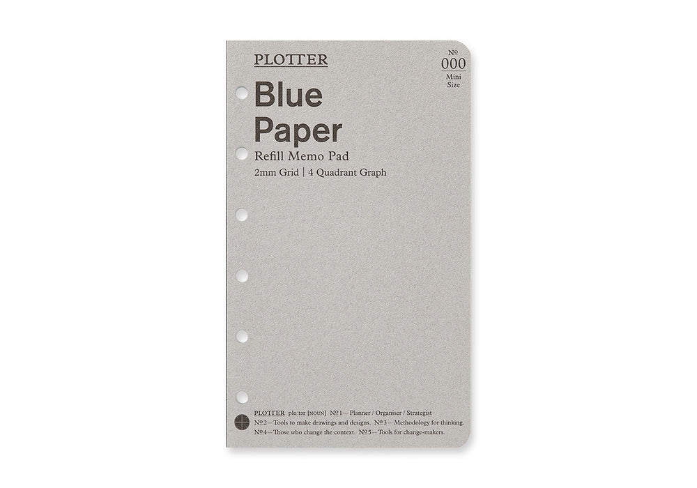 Plotter Blue Paper - 2mm Grid Quadrant Graph - 50 sheets (Mini Size)