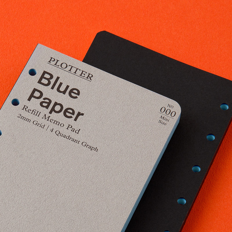 Plotter Refill Memo Pad - Blue Paper - Grid - Mini Size