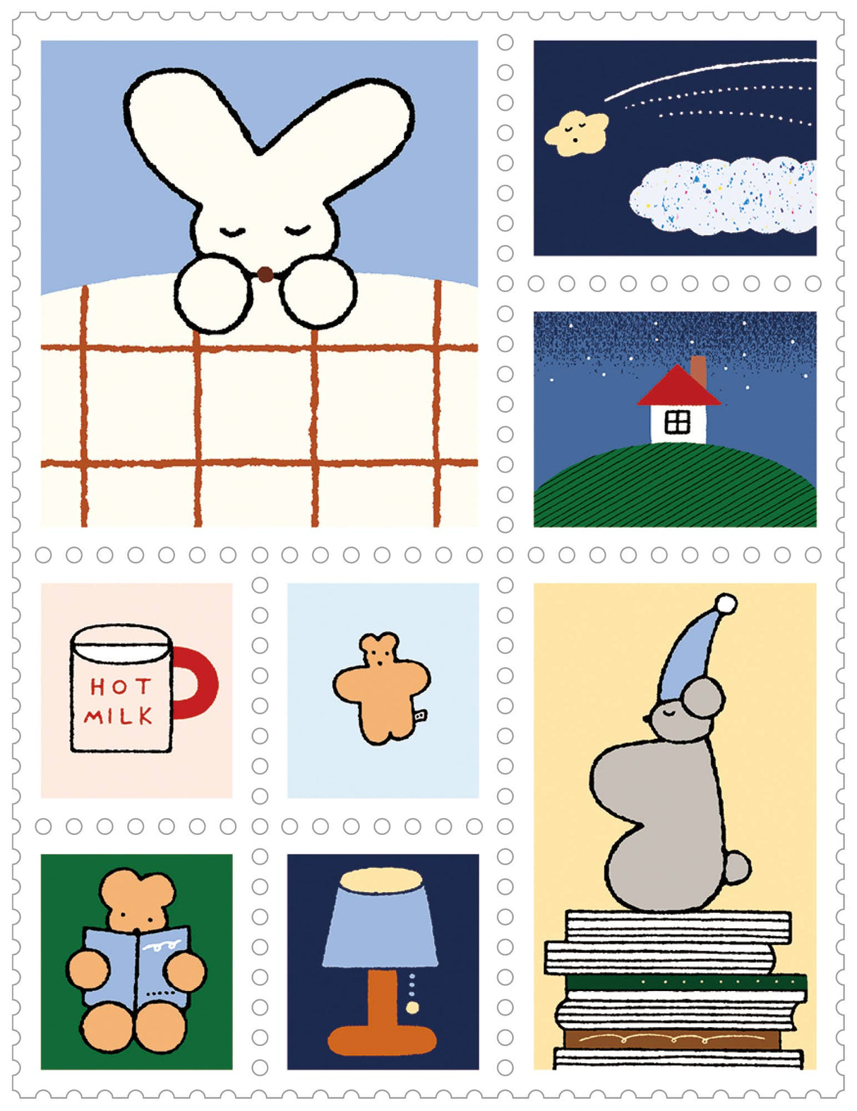 KITTA Portable Washi Decorative Tape -Stamp style Clear -: Bedtime
