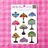 Art By Elowyn Stained Glass Lamps Sticker Sheet - 5" x 7" Sticker Sheet