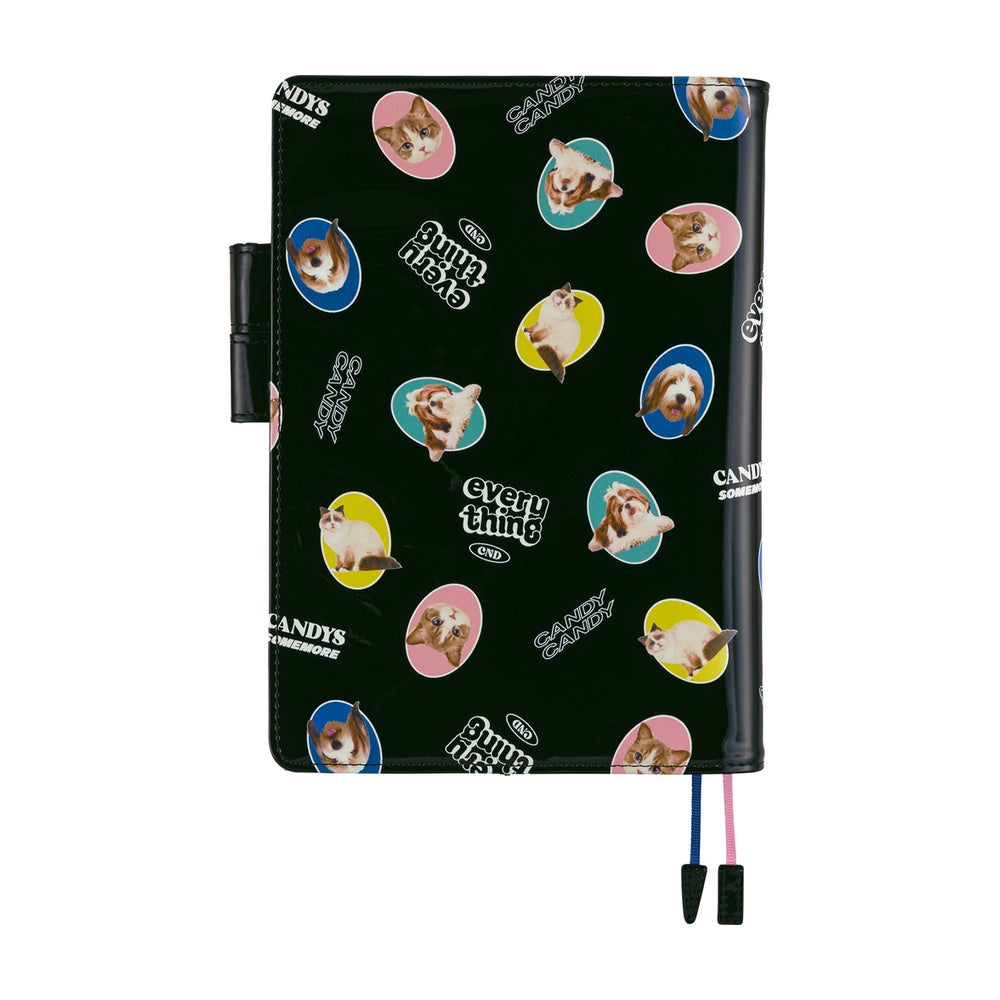 Hobonichi Techo A5 Cousin Planner Set - Candy Stripper: Random Dog & Cat (Black)