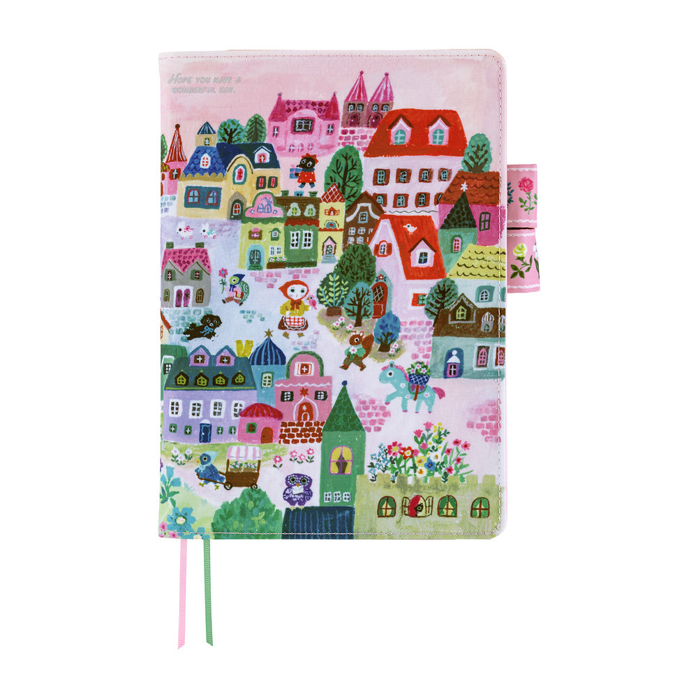 Hobonichi Techo A5 Cousin Cover - Yumi Kitagishi: White Cat Village