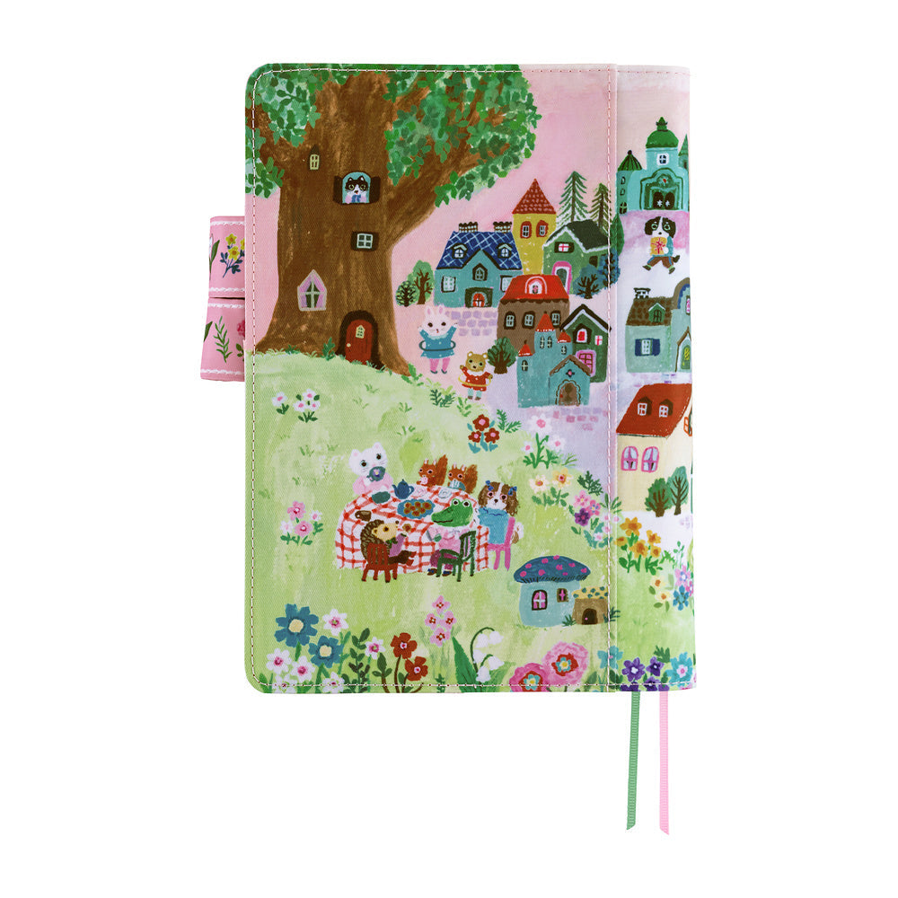 Hobonichi Techo A5 Cousin Cover - Yumi Kitagishi: White Cat Village