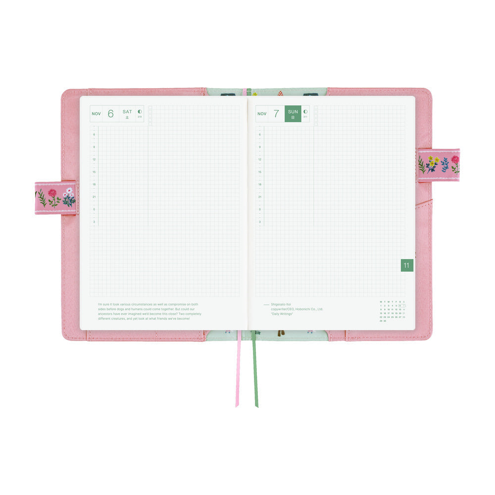 Hobonichi Techo A5 Cousin Cover - Yumi Kitagishi: White Cat Village