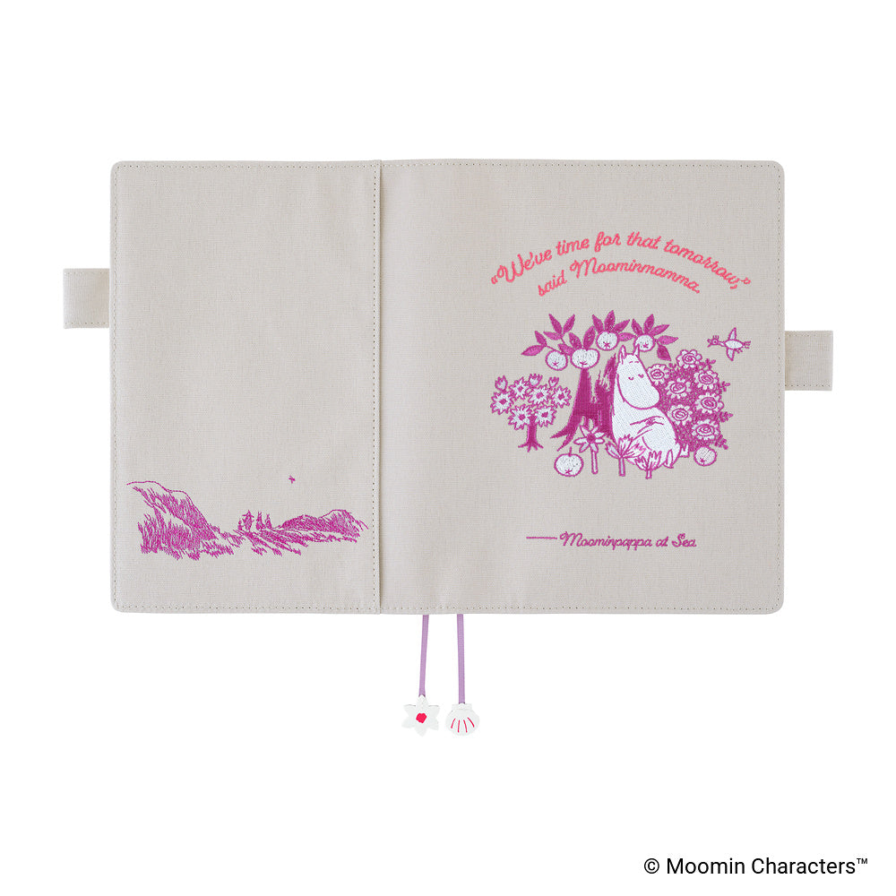 Hobonichi Techo A5 Cousin Cover - Moomin: My Yard (Pink Gray)
