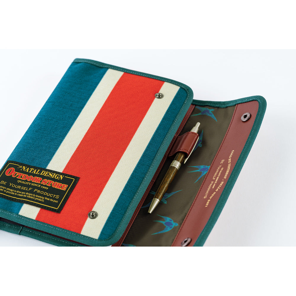 Hobonichi Techo A5 Cousin Cover - Natal Design: Hello New Day! (Retro Stripe)