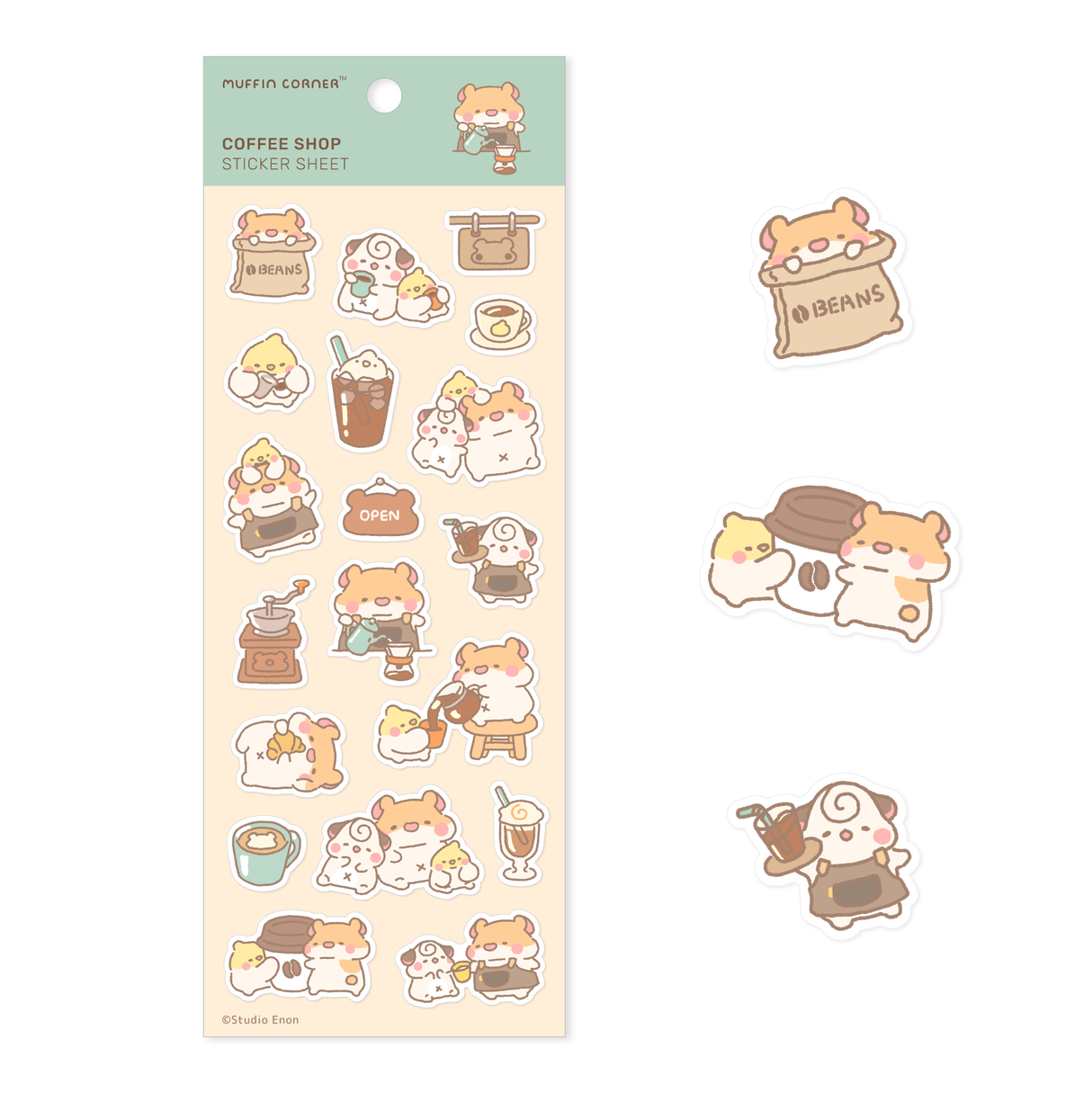 Studio Enon Coffee Shop Sticker Sheet - B