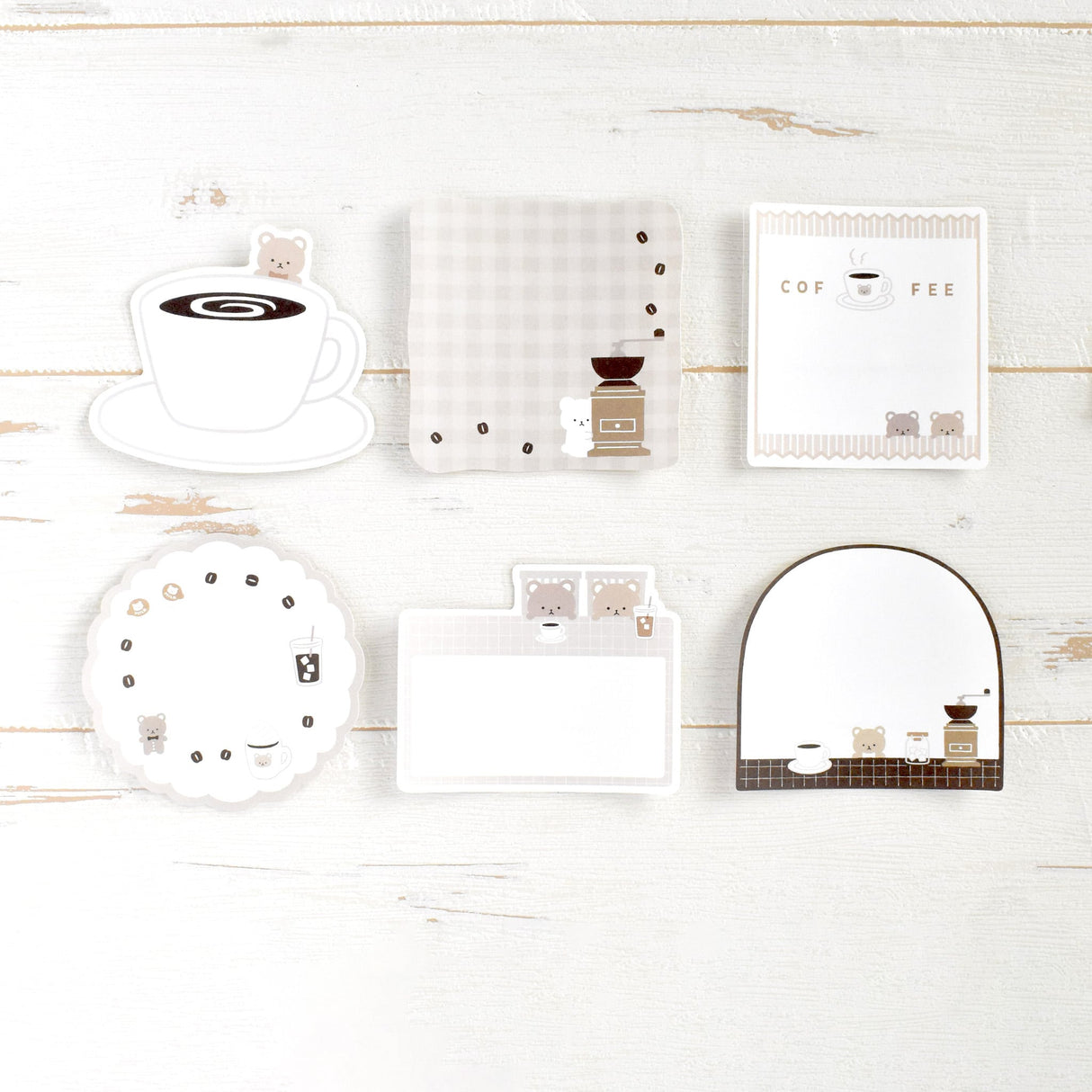 Papier Platz Flake Sticky Notes - Bear Coffee