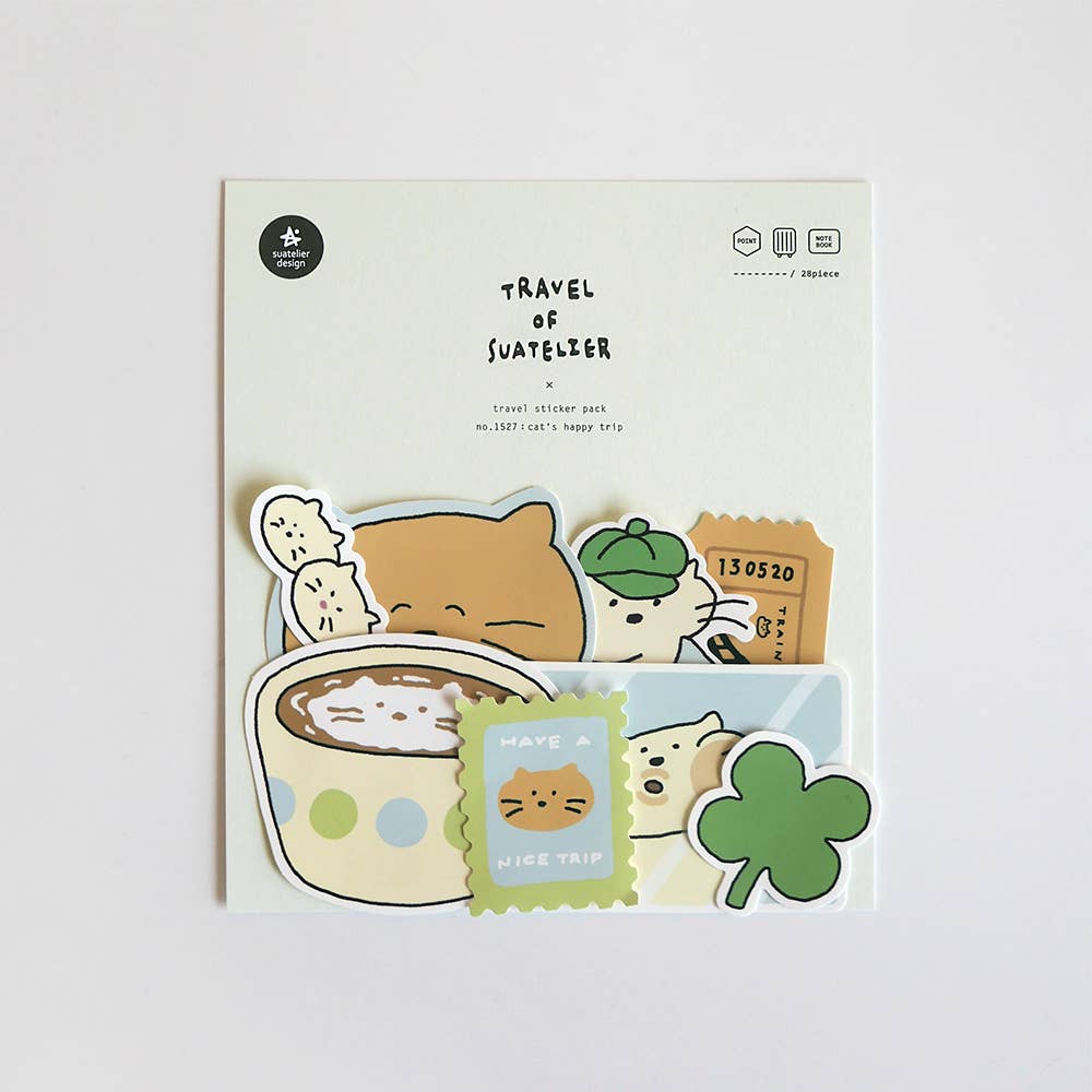 Suatelier Design Stickers - Cat's happy trip