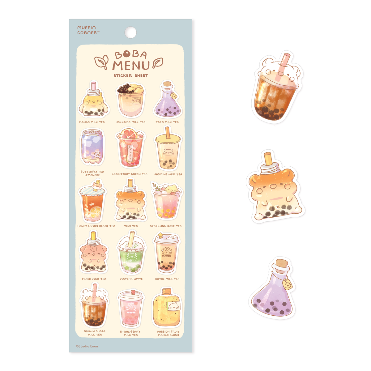Studio Enon Boba Menu Sticker Sheet – Atlas Stationers