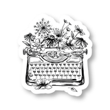 Flourish Floral Typewriter Sticker