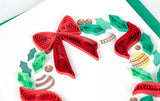 Quilled Holiday Wreath with Ornaments Gift Enclosure Mini Card
