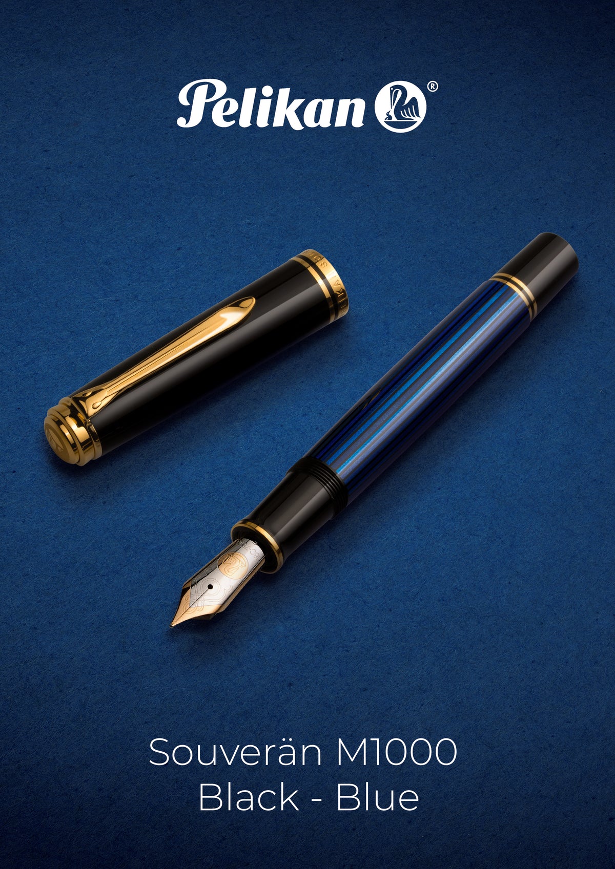 Pelikan Souveran M1000 Fountain Pen - Black-Blue