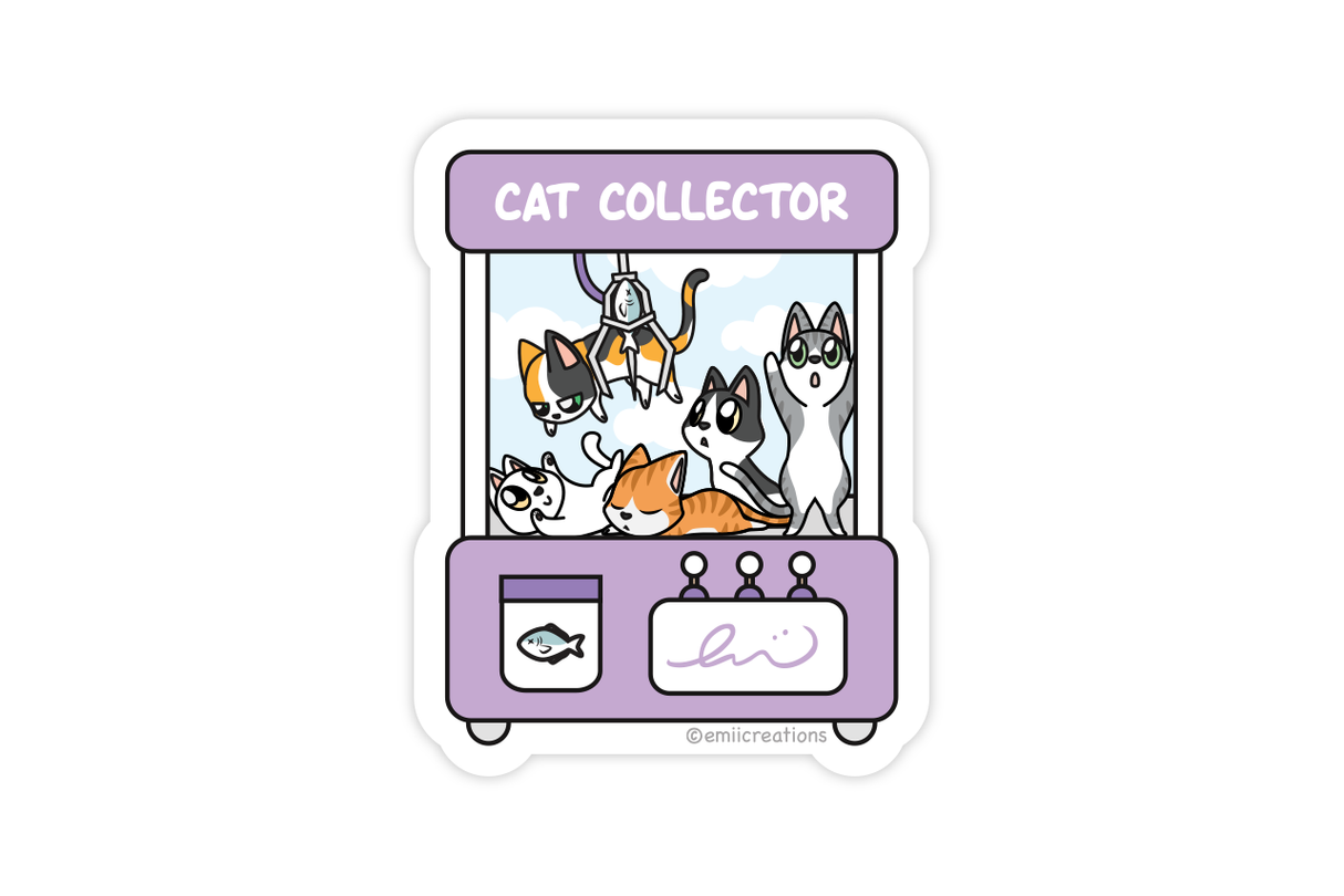 Emii Creations Claw Machine with Cats Sticker