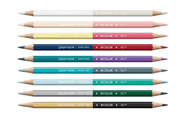Caran d'Ache Alpine Frost Bicolor Pencils - Set of 9 (Special Edition)