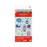 Caran D'Ache Swisscolor 12-Piece Watercolor Pencil Set - Kawaii Collection - Funny Monsters