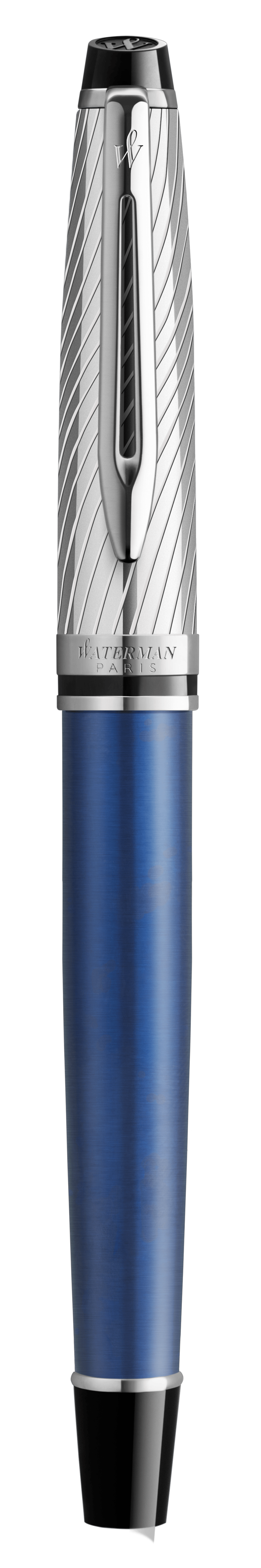 Waterman Expert Deluxe Rollerball Pen - Metallic Blue Lacquer