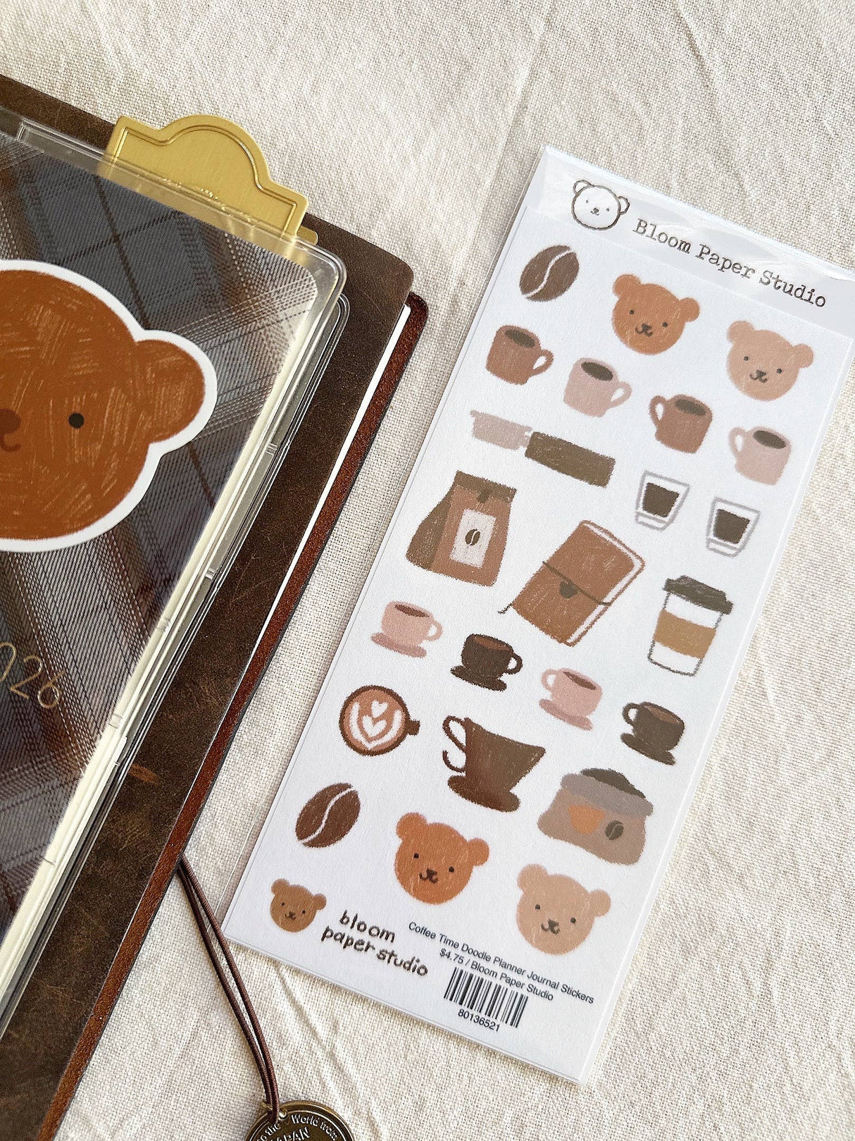 Bloom Paper Studio Coffee Time Doodle Planner Journal Stickers
