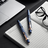 Nahvalur Eclipse Fountain Pen - Cobalt w/ Rose Gold Trim