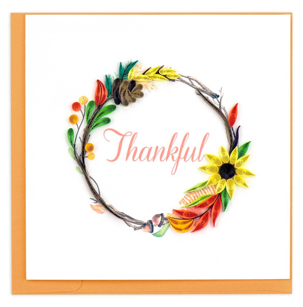 Quilled Thankful Wreath Greeting Card