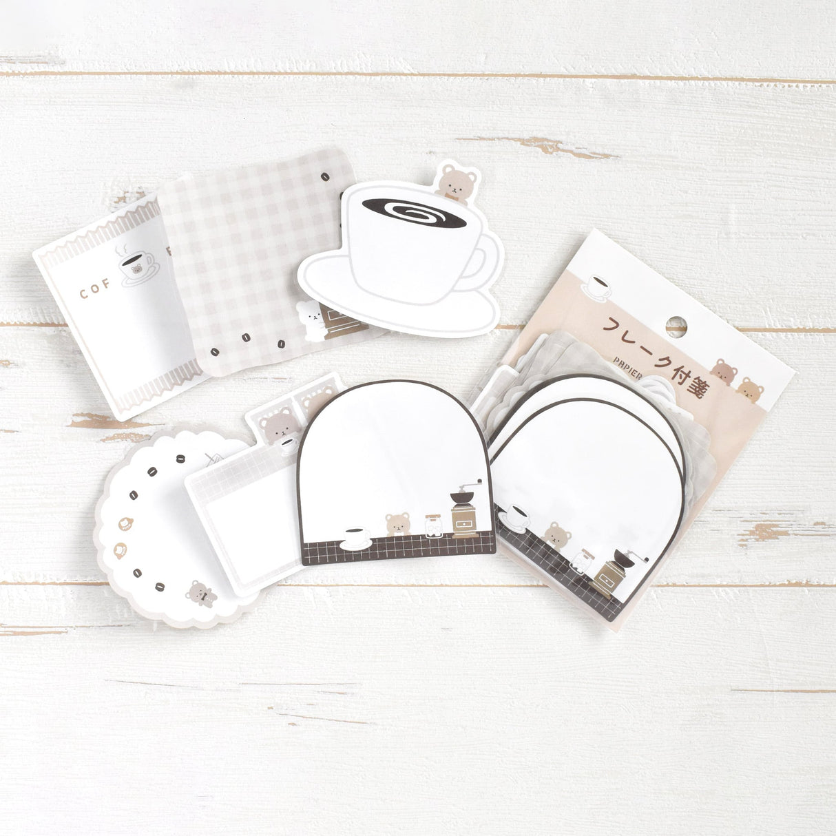 Papier Platz Flake Sticky Notes - Bear Coffee