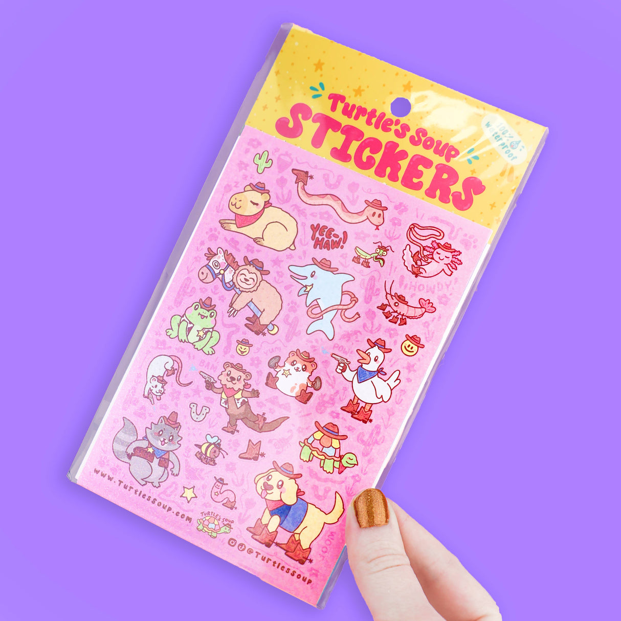 Cowboy Critters Cute Western Stationery Vinyl Sticker Sheet