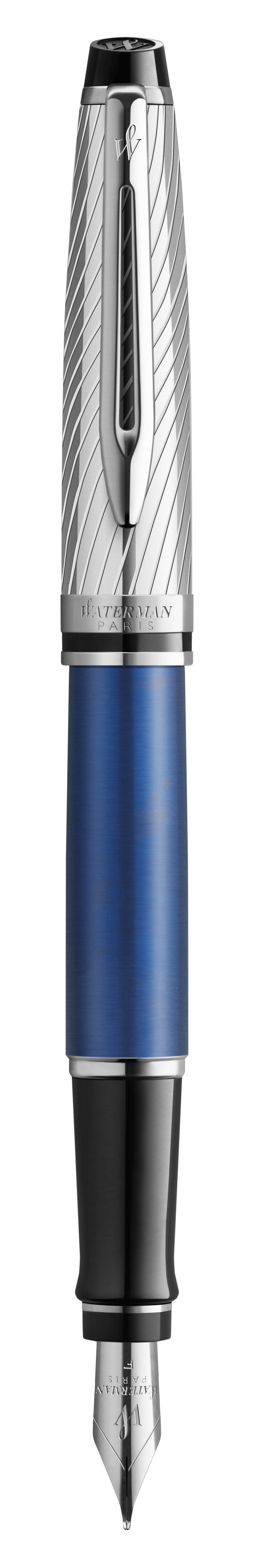 Waterman Expert Deluxe Fountain Pen - Metallic Blue Lacquer