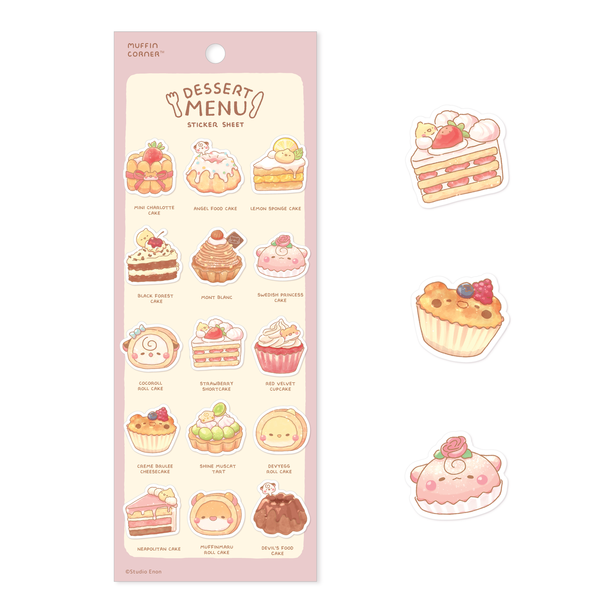 Studio Enon Dessert Menu Sticker Sheet