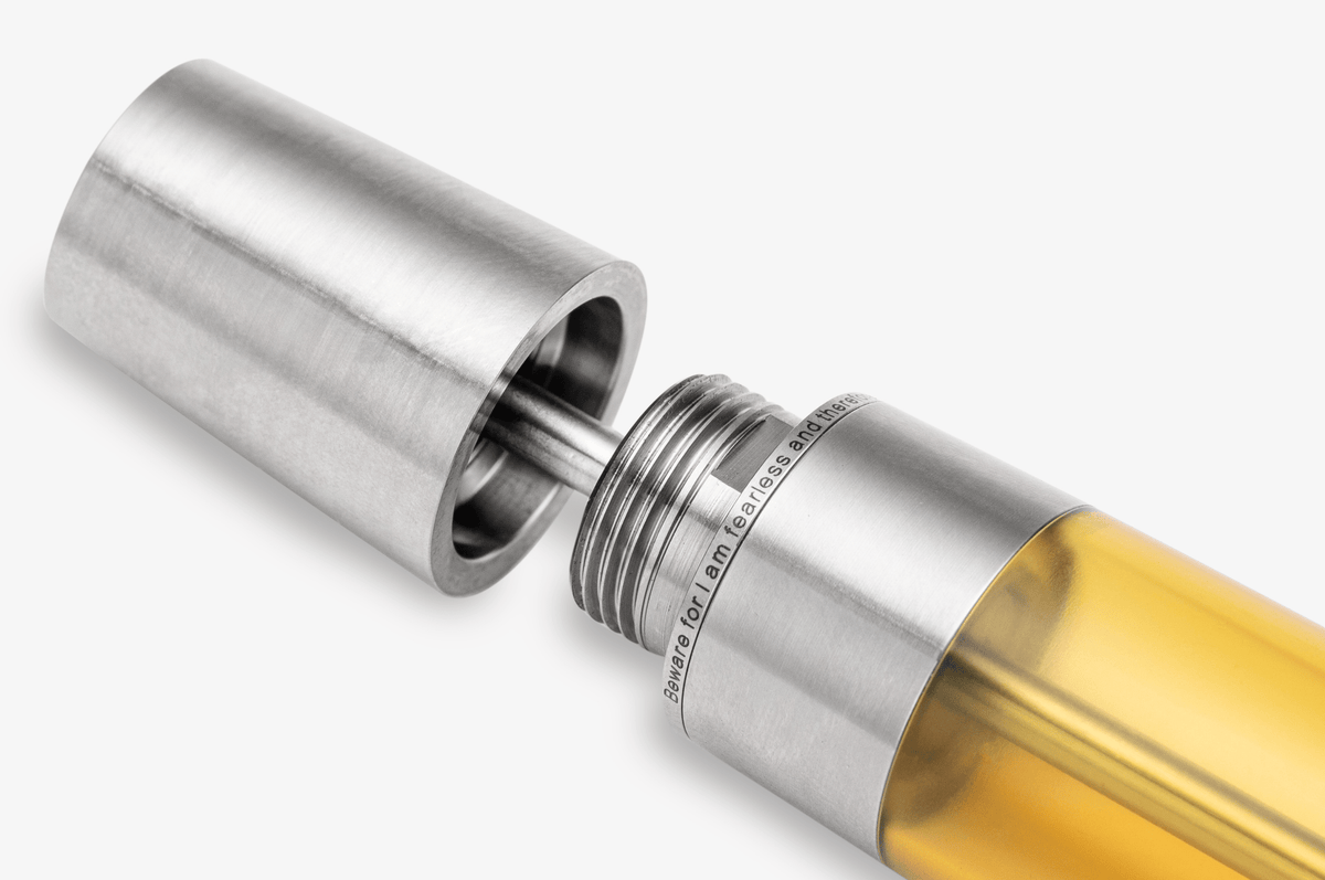 Gravitas Monster Fountain Pen - Grade 5 Titanium Machine Finish
